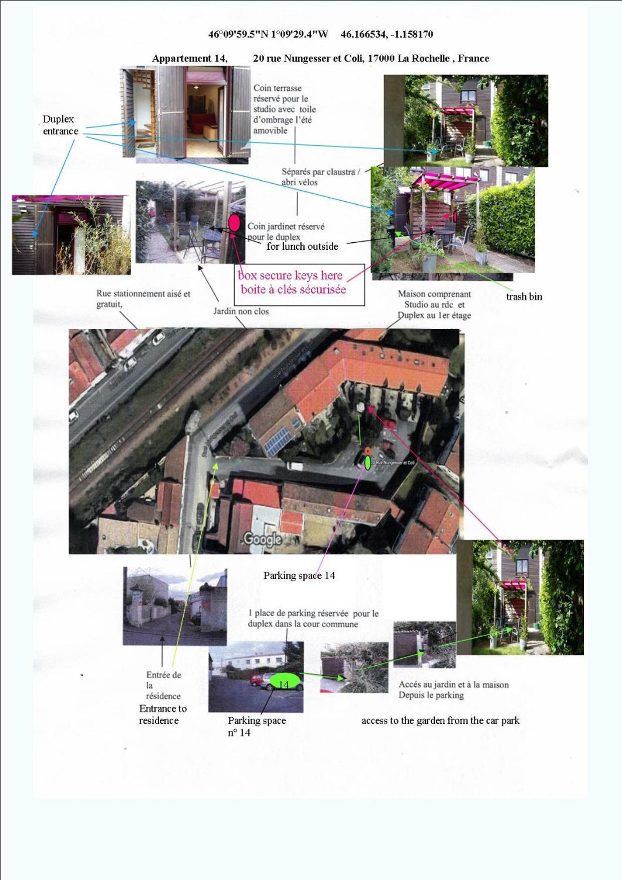 Duplex14H 1Er Etage Jardinet 1 Parking Ou Studio14B Rdc Terrasse Sans Parking La Rochelle  Exteriér fotografie